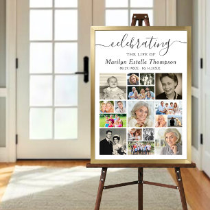 Memorial 17 Photo Collage Script Celebrating Life Poster