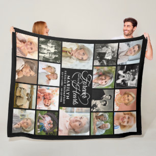 Memorial 18 Photo Collage Forever in our Hearts Fleece Blanket