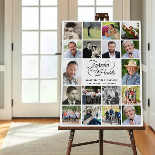 Memorial 18 Photo Collage Forever in our Hearts Foam Board