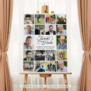 Memorial 18 Photo Collage Forever in our Hearts Foam Board