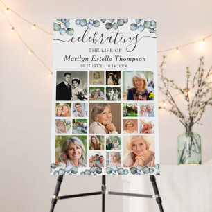 Memorial 21 Photo Collage Eucalyptus Script Foam Board