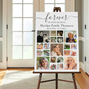 Memorial 21 Photo Collage Forever in our Hearts Foam Board