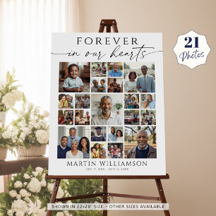 Memorial 21 Photo Collage Forever in our Hearts Foam Board