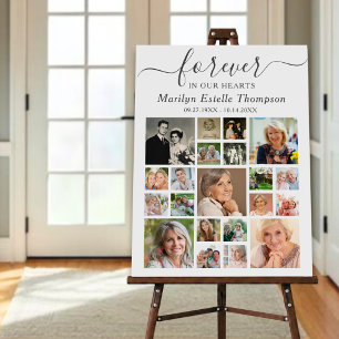 Memorial 21 Photo Collage Forever in our Hearts Foam Board