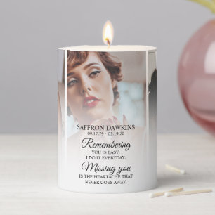 Memorial 3 Photo Tribute Pillar Candle