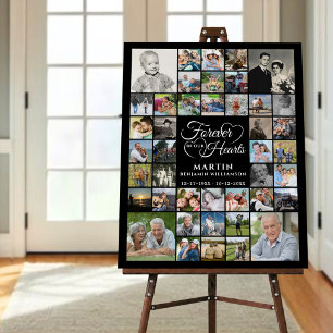 Memorial 42 Photo Collage FOREVER IN OUR HEARTS Foam Board