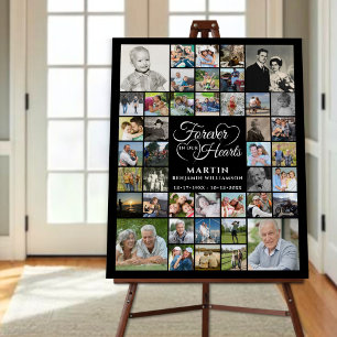 Memorial 42 Photo Collage FOREVER IN OUR HEARTS Foam Board