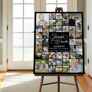 Memorial 42 Photo Collage FOREVER IN OUR HEARTS Foam Board