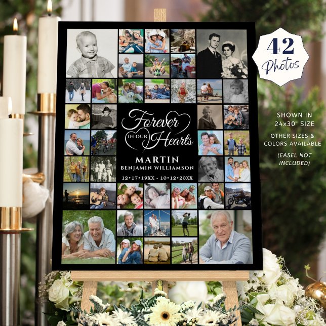 Memorial 42 Photo Collage FOREVER IN OUR HEARTS Foam Board (Creator Uploaded)