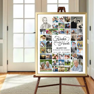 Memorial 42 Photo Collage FOREVER IN OUR HEARTS Po Poster