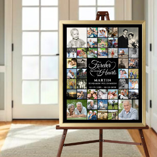 Memorial 42 Photo Collage FOREVER IN OUR HEARTS Poster