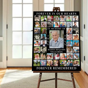 Memorial 45 Photo Collage Simple Black Foam Board