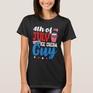 Memorial 4th Day of July Holiday Patriotic Ice Cre T-Shirt