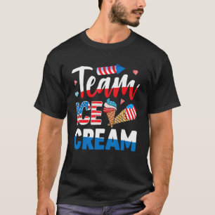 Memorial 4th Day of July Holiday Patriotic Ice Cre T-Shirt