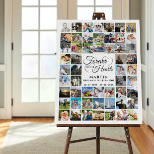 Memorial 54 Photo Collage FOREVER IN OUR HEARTS Foam Board