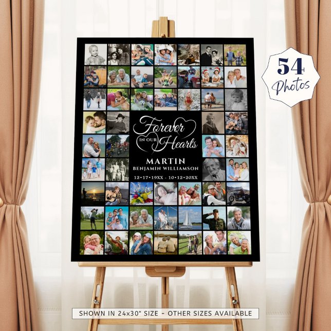 Memorial 54 Photo Collage FOREVER IN OUR HEARTS Foam Board (Creator Uploaded)