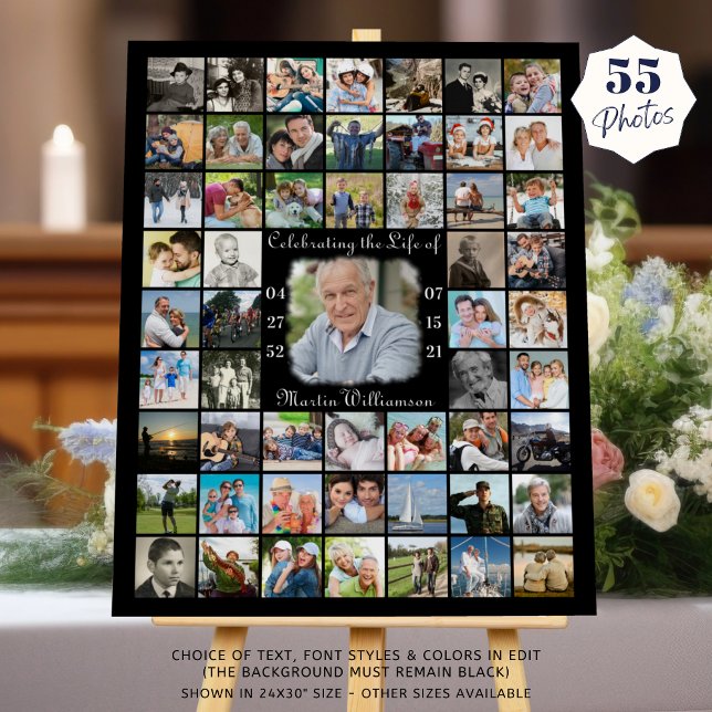 Memorial 55 Photo Collage CELEBRATING THE LIFE OF Foam Board (Creator Uploaded)