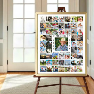 Memorial 55 Photo Collage In Memory Poster