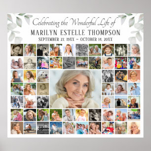 Memorial 59 Photo Collage Celebration of Life Poster