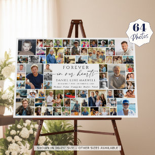 Memorial 64 Photo Collage Forever In Our Hearts Foam Board