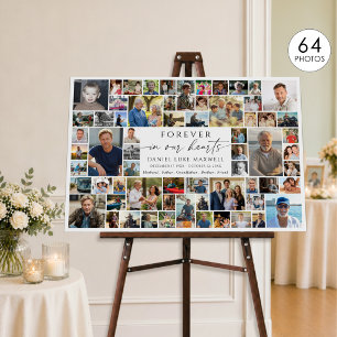 Memorial 64 Photo Collage Forever In Our Hearts Foam Board