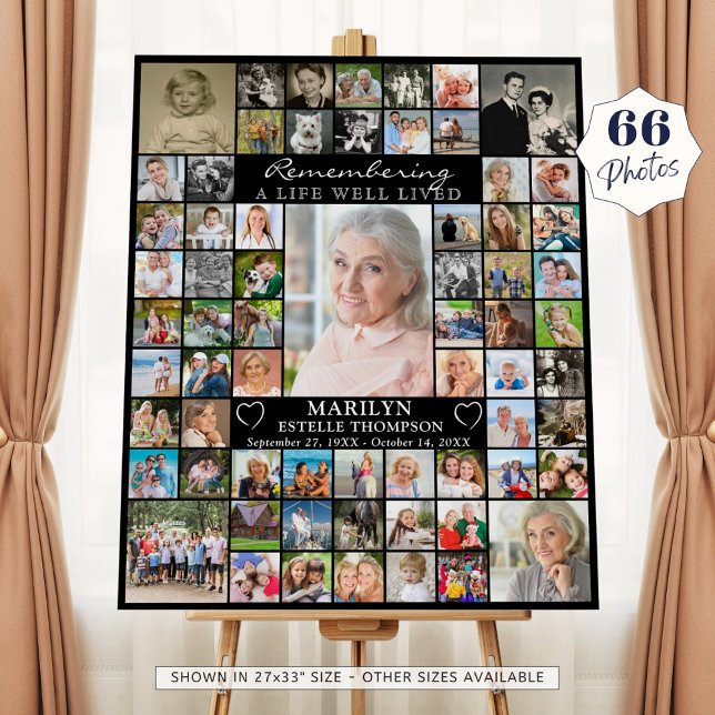 Memorial 66 Photos Remembering a Life Well Lived Foam Board (Creator Uploaded)