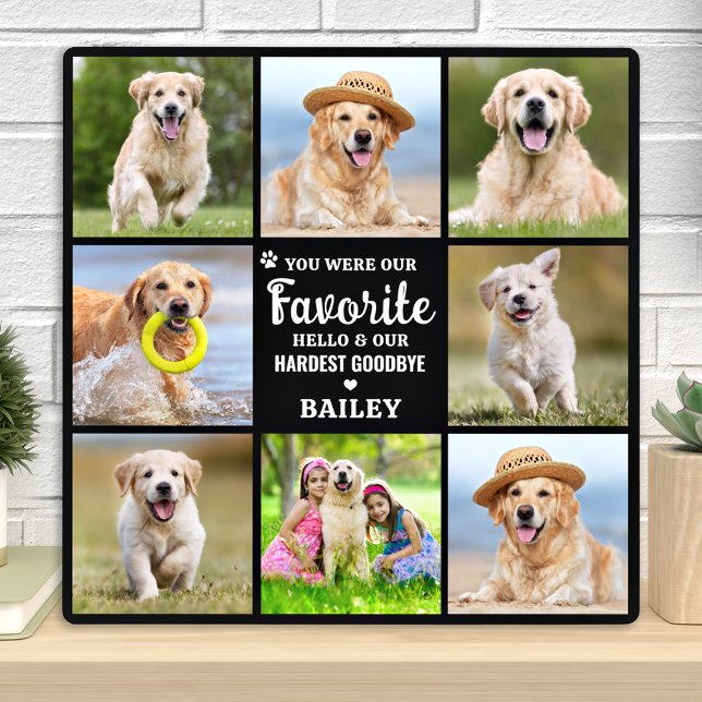 Memorial 8 Photo Collage Dog Pet Loss Remembrance Plaque (Creator Uploaded)