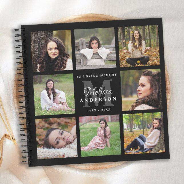 Memorial 8 Photo Personalized Funeral Guest Book (Creator Uploaded)