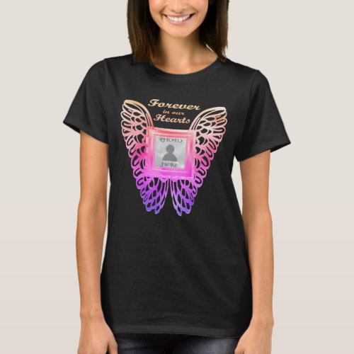 Memorial  Add Photo Butterfly Wings T_Shirt