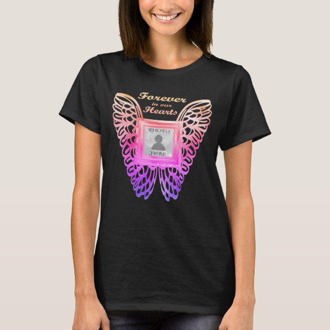 Memorial | Add Photo Butterfly Wings T-Shirt (Front)