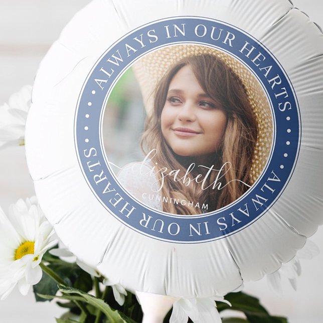 Memorial Always In Our Hearts  Elegant Photo Balloon (Creator Uploaded)