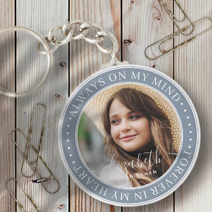 Memorial Always On My Mind Elegant Photo Keychain