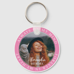 Memorial Always On My Mind Elegant Photo Keychain