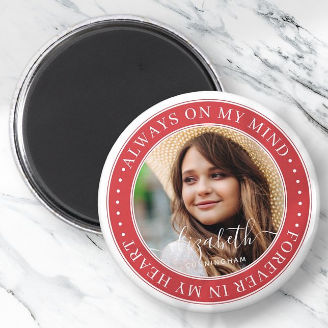 Memorial Always On My Mind Elegant Photo Magnet (Creator Uploaded)
