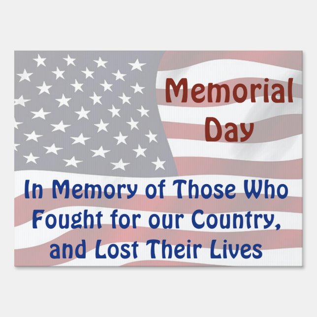 Memorial and Veteran's Day Memorial Flag Yard Sign (Front)
