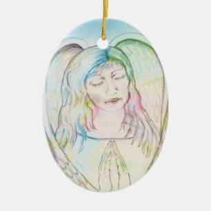 Memorial Angel Ceramic Ornament