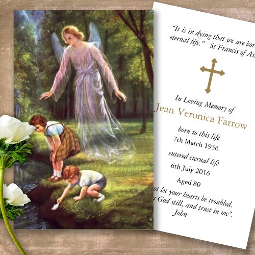 Memorial Angel Funeral Loss Prayer Sympathy Cards