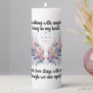 Memorial Angel Wings – "Walking With Angel Pillar Candle