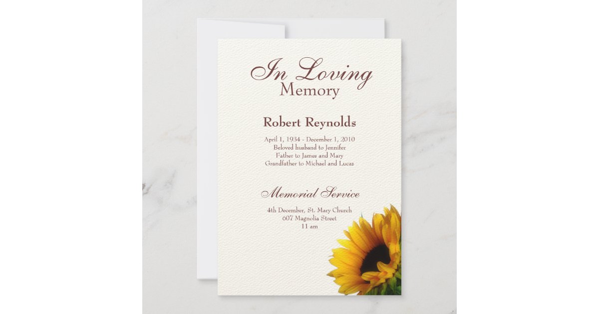 Memorial / Announcement | Zazzle