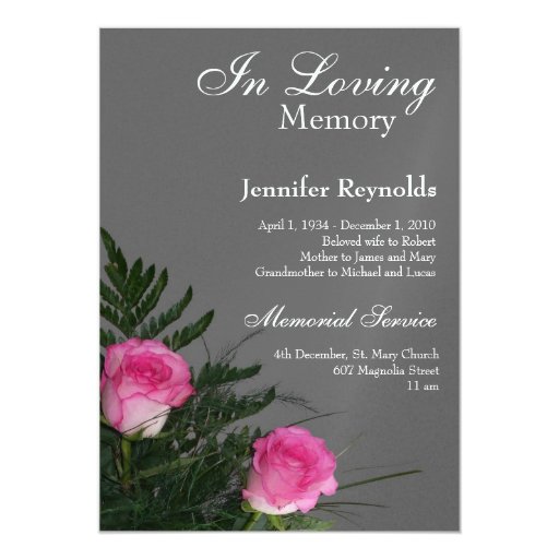 Memorial / Announcement | Zazzle