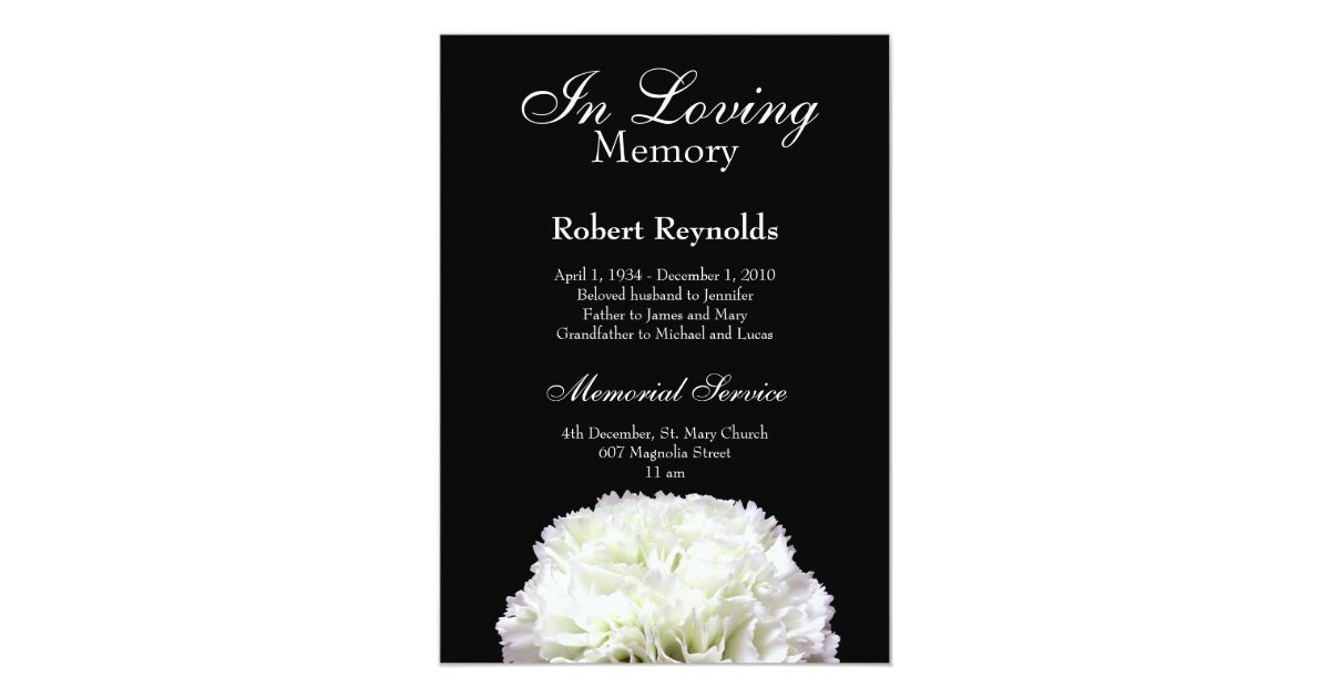 Memorial / Announcement | Zazzle