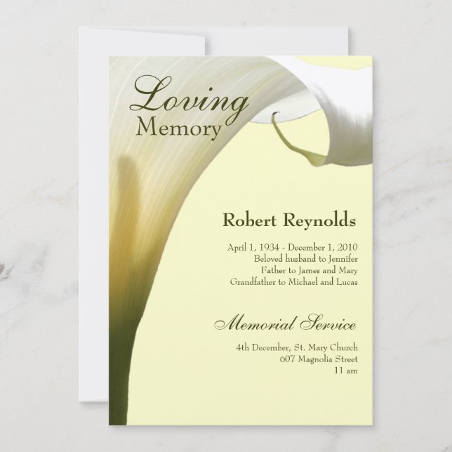 Memorial / Announcement (Front)