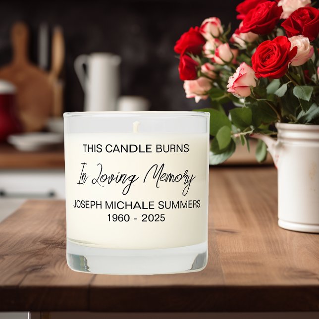 Memorial Bereavement Elegant Minimalistic Scented Candle (Creator Uploaded)