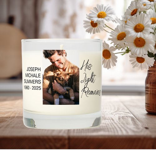 Memorial Bereavement Elegant Photo Light Remains Scented Candle