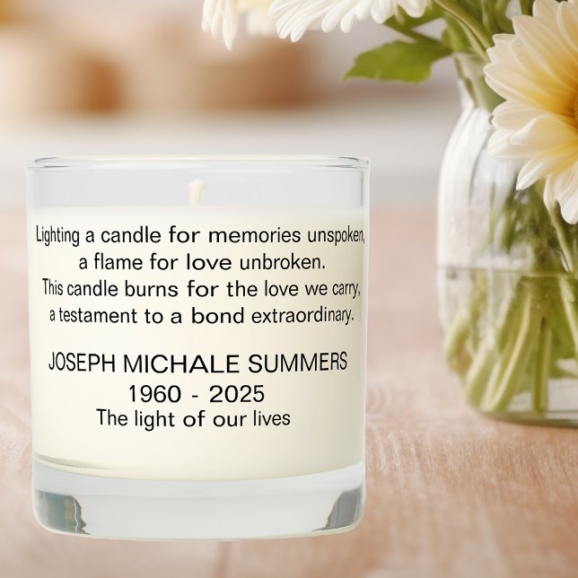 Memorial Bereavement Elegant Saying Personalized Scented Candle (Creator Uploaded)