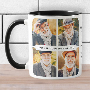 Memorial Best Grandpa Ever Modern Photo Collage Mug