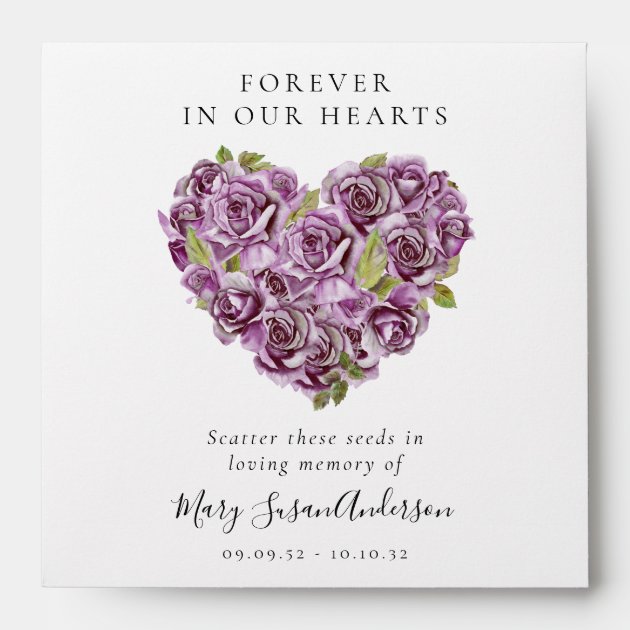 10  Personalised Wildflower Seeds Packet Envelopes Remembrance Funeral SEEDS 