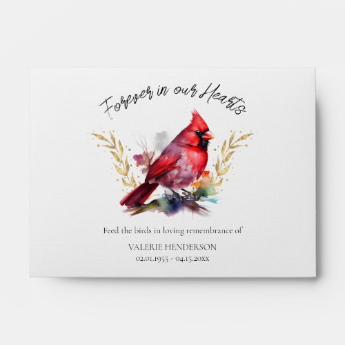 Memorial Bird Seeds Funeral Keepsake Cardinal Enve Envelope