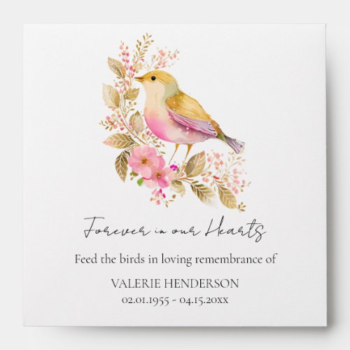 Memorial Bird Seeds Funeral Keepsake Envelope