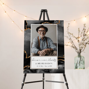 Memorial Black and Gold Marble Photo  Foam Board